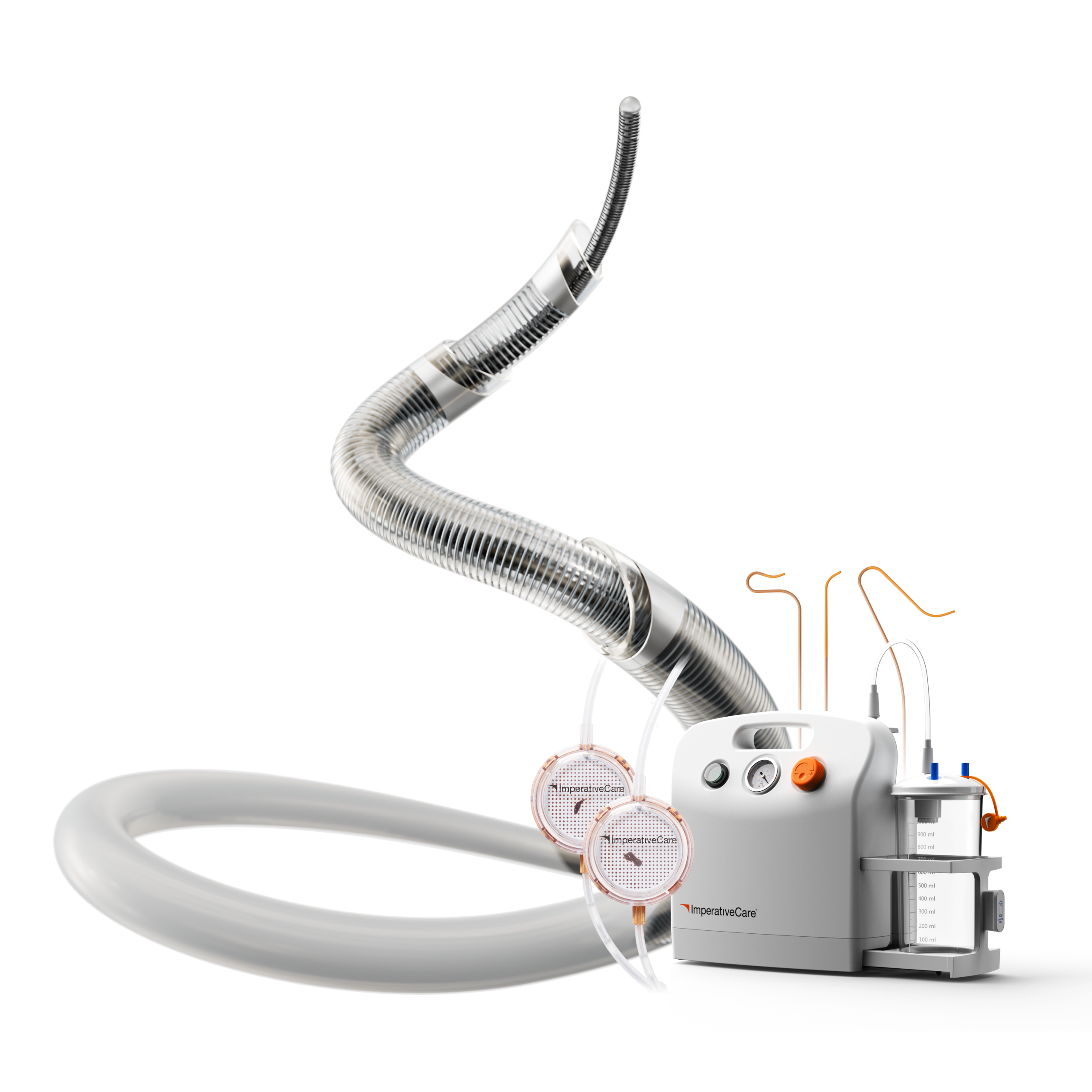 The Zoom Stroke System: aspiration catheter, pump, tubing set and PODs